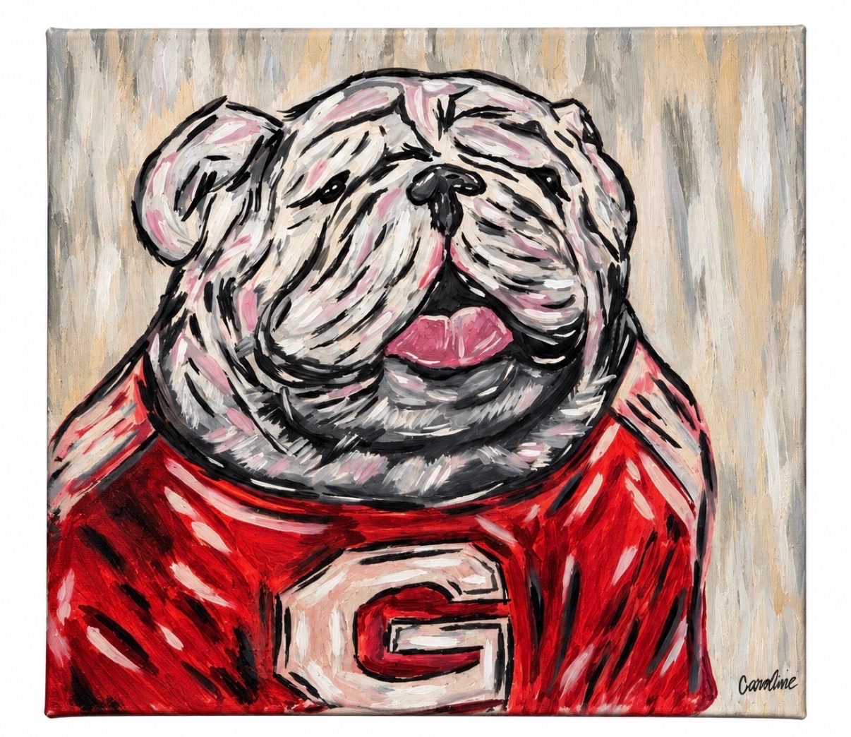 Georgia Bulldog — original canvas art by Caroline