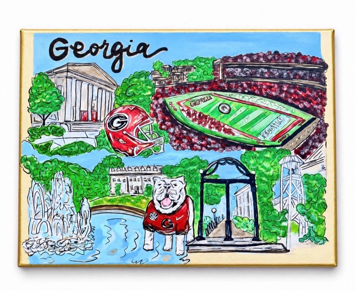 Little Pieces of Dawg Town — original canvas art by Caroline