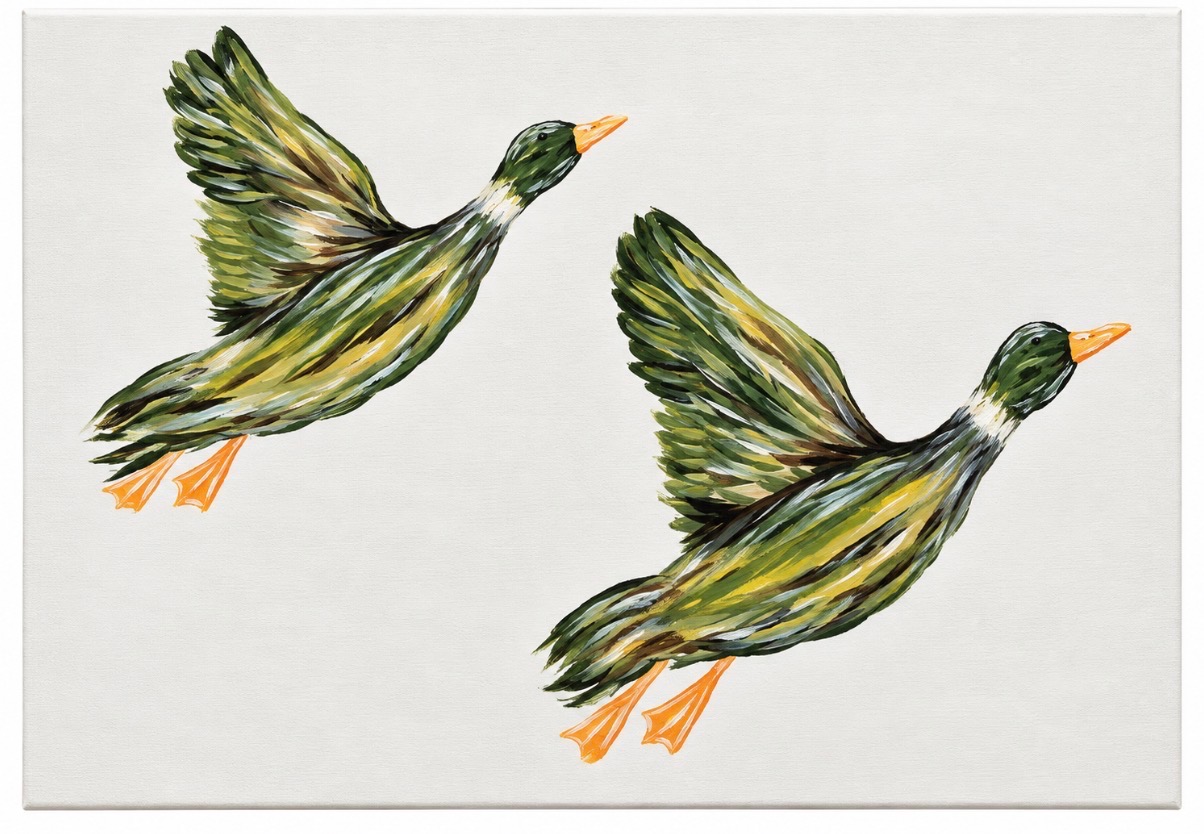 A Plain Mallard Pair — original canvas art by Caroline