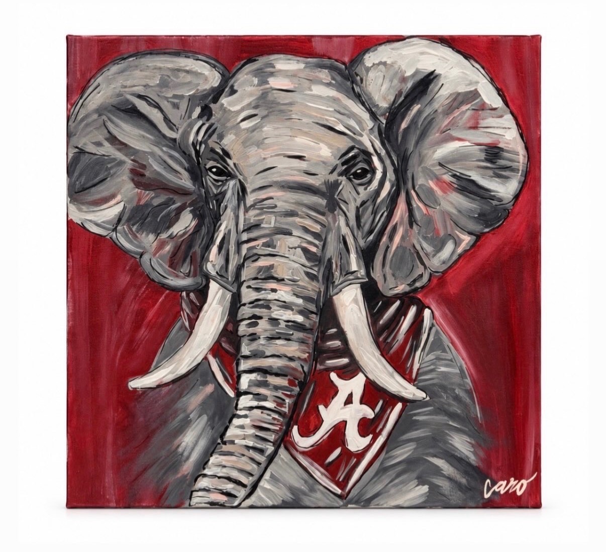 Alabama Elephant — original canvas art by Caroline